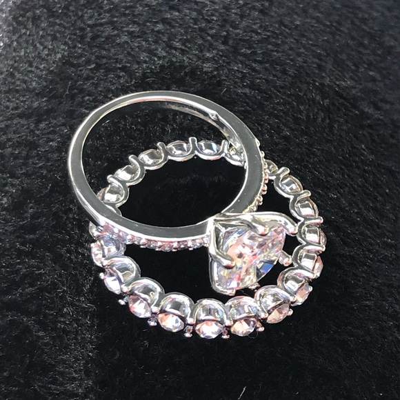 Sterling Silver ring band engagement set - Picture 3 of 8